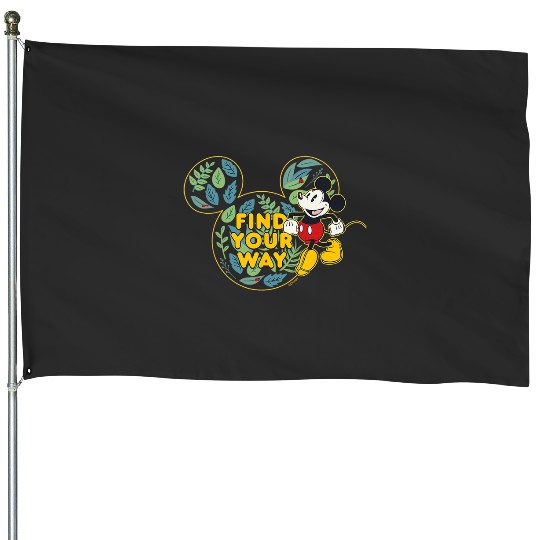 Disney Mickey Mouse Find Your Way Botanical Garden Spring House Flags