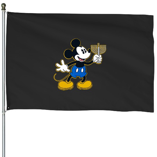 Disney Mickey Mouse Hanukkah Menorah Happy Holidays House Flags