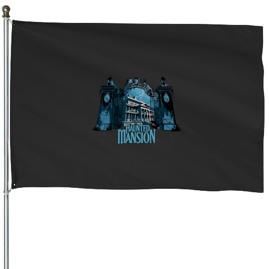 Disney Haunted Mansion Movie Gracey Manor Gates House Flags