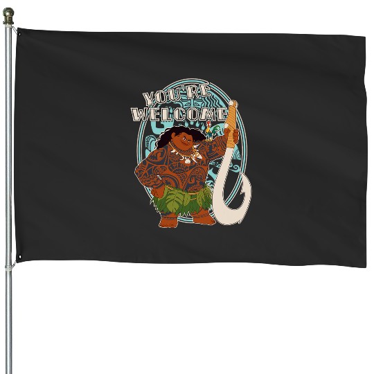 Disney Moana Maui You're Welcome Tribal Frame Chest Portrait House Flags