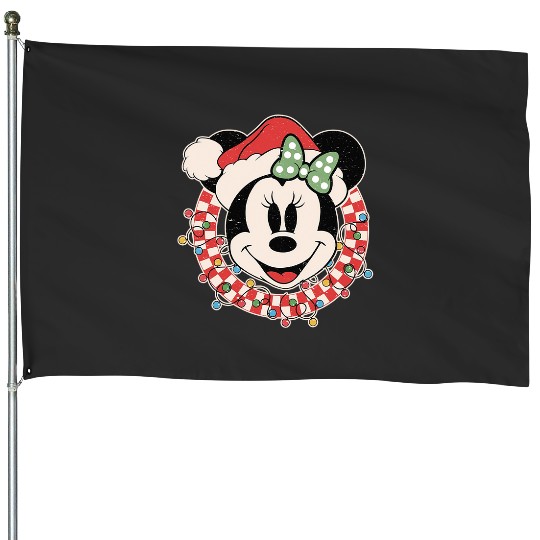 Retro Minnie Christmas Checkered House Flags, Disney Christmas  House Flags, Disney Christmas Lights House Flags, Christmas Party 2024 House Flags