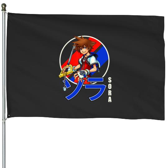 Disney Kingdom Hearts Sora Classic Color Anime Circle Shot House Flags