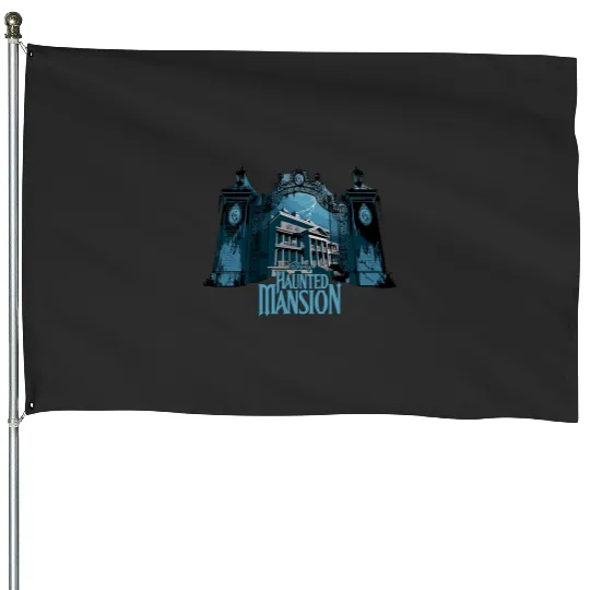 Disney Haunted Mansion Movie Gracey Manor Gates House Flags