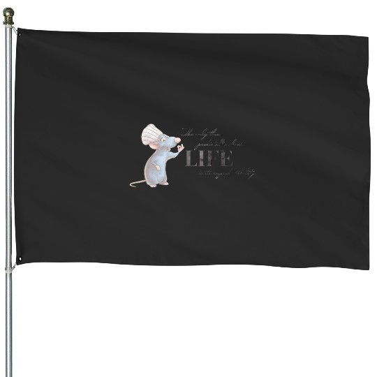 Disney 100 and Pixar's Ratatouille Remy Unpredictable Life House Flags
