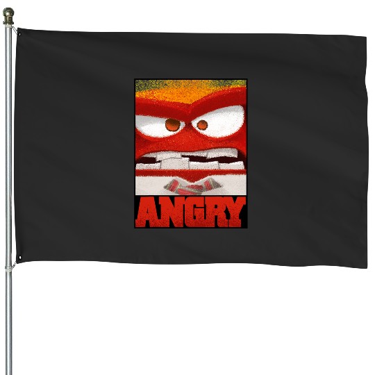 Disney Pixar Inside Out ANGRY Artistic Anger Retro Poster House Flags