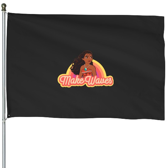 Disney Princess Moana Make Waves Rainbow House Flags