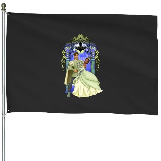 disney princess and frog tiana and naveen portrait House Flags
