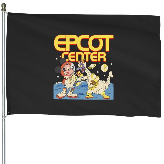 Disney Epcot Mickey & Dragon Figment Astronaut House Flags