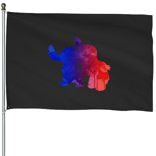 Airbrush Stitch Gift For Fans, Stitch Eras Tour , Stitch Shirt, Disney Land Lilo and Stitch House Flags