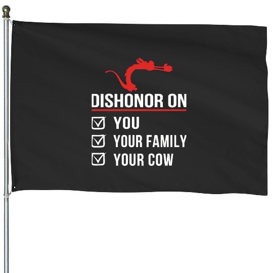 Cute Anime Samurai Warrior Girl Sticker: Disney Mulan Anime Mushu, Mulan and Mushu House Flags