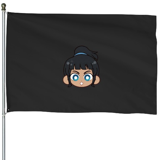 Chinese girl in red qipao with multiple expressions: Disney Mulan Anime Mushu, Mulan and Mushu House Flags