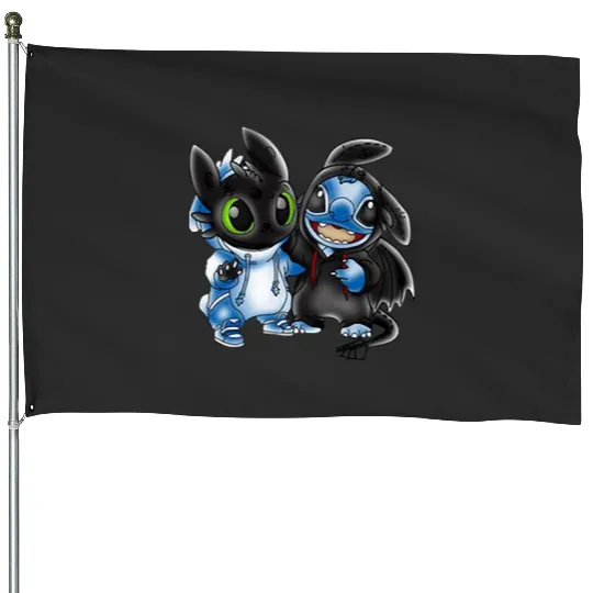 Stitch and Toothless  , Stitch Eras Tour , Stitch Shirt, Disney Land Lilo and Stitch House Flags