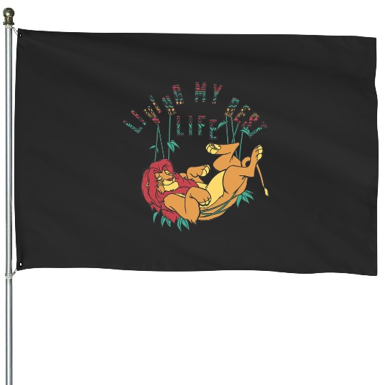 disney lion king Livings my best life simba text fill House Flags