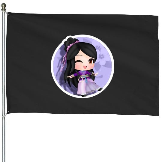 Warrior Princess Sticker5: Disney Mulan Anime Mushu, Mulan and Mushu House Flags