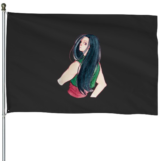 Have a Nice Day Postcard: Disney Mulan Anime Mushu, Mulan and Mushu House Flags