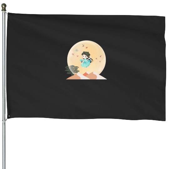 Cookie Chibi Head Nya Elemental Master and Water Sticker: Disney Mulan Anime Mushu, Mulan and Mushu House Flags