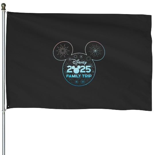 Disney Mickey Mouse Icon Fireworks Vacation Family Trip 2025 House Flags