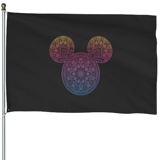 Disney Mickey And Friends Mandala Mickey Ears House Flags