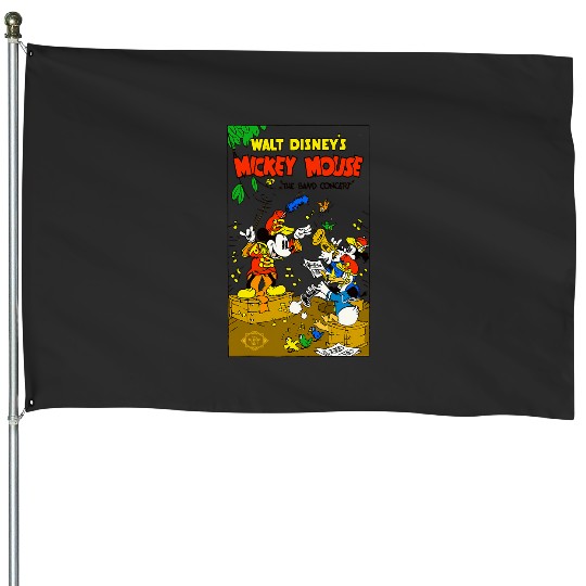 Disney Mickey Mouse The Band Concert Donald Duck Vintagess House Flags