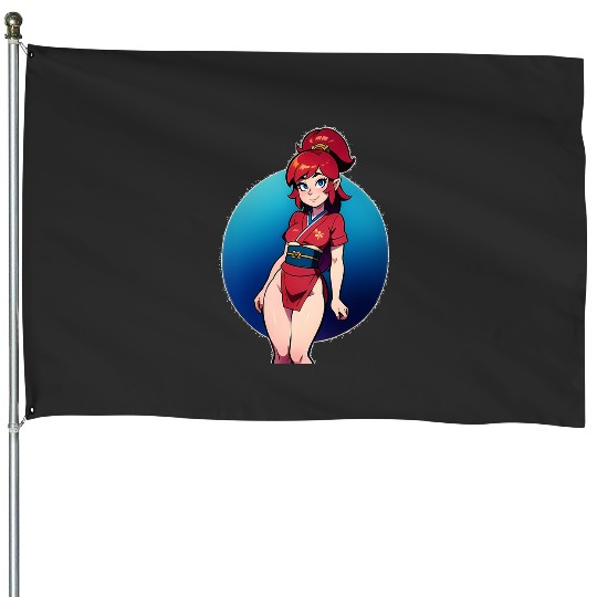 Chinese warrior princess Sticker: Disney Mulan Anime Mushu, Mulan and Mushu House Flags