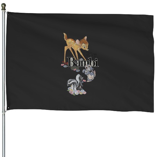 Disney Bambi Group Shot Title Logo House Flags