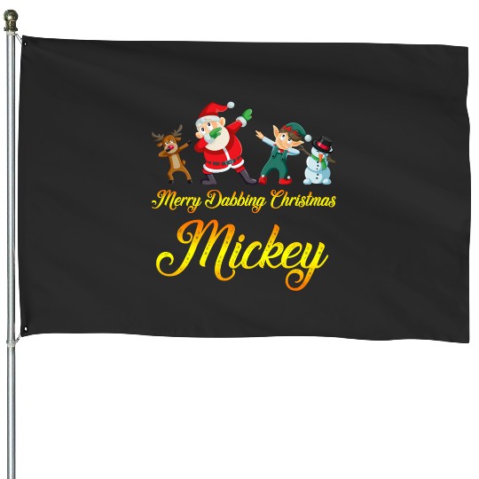 Name - Dabbing Santa Claus Elf Reindeer Snowman - Merry Dabbing Christmas  : Mickey Disney Christmas, Disney Christmas House Flags