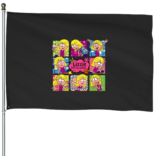 Disney Lizzy McGuire Multi Lizzie's Moods Big Chest Panels House Flags