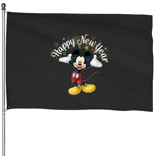 Disney New Year's Mickey Mouse Happy New Year Portrait   : Mickey Disney Christmas, Disney Christmas House Flags