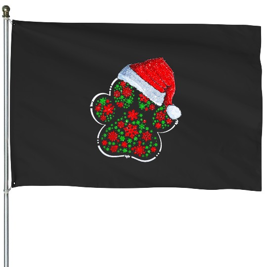 Dog Paws Lights Merry Christmas Santa  : Mickey Disney Christmas, Disney Christmas House Flags