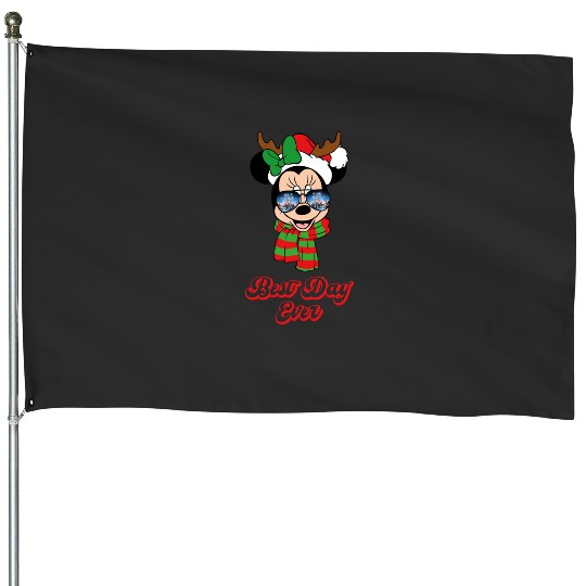Minnie Best Day Ever 2023 Christmas: Mickey Disney Christmas, Disney Christmas House Flags