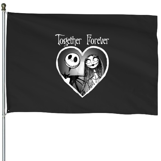 Disney Nightmare Before Christmas Together  : Jack And Sally With Friends, Halloween Party , Jack skellington House Flags