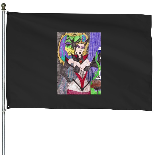 Evil Queen drawing   SALE!! : Disney Villains Maleficent , Maleficent Gift S-5XL House Flags