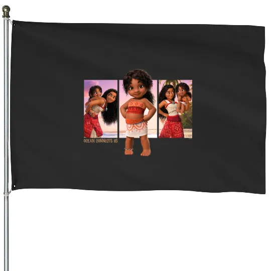 Disney Moana 2 Sisters Simea and Moana Ocean Connects Us House Flags