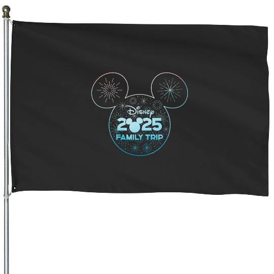 Disney Mickey Mouse Icon Fireworks Vacation Family Trip 2025 House Flags