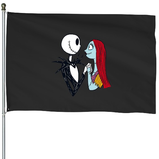 disney nightmare bee christmas jack and sally House Flags