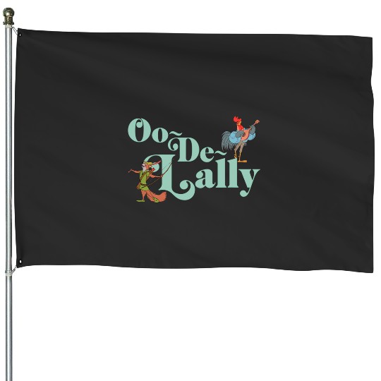Disney Robin Hood Oo-De-Lally Iconic Quote Chest Text Logo House Flags