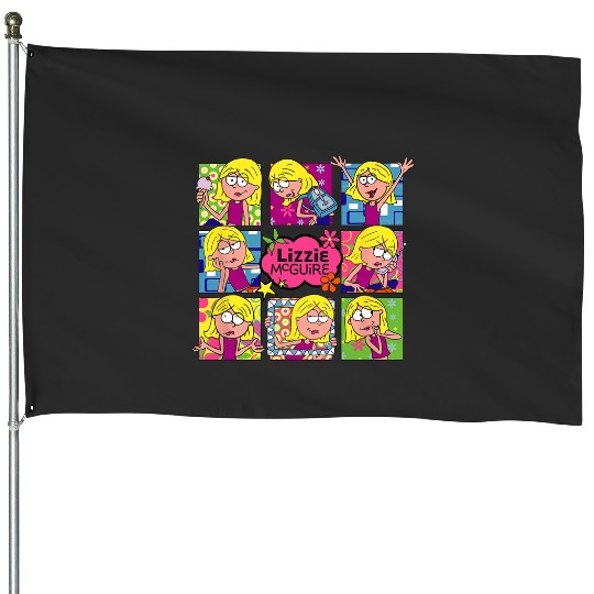 Disney Lizzy McGuire Multi Lizzie's Moods Big Chest Panels House Flags