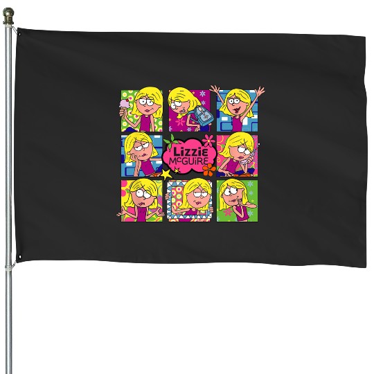 Disney Lizzy McGuire Multi Lizzie's Moods Big Chest Panels House Flags