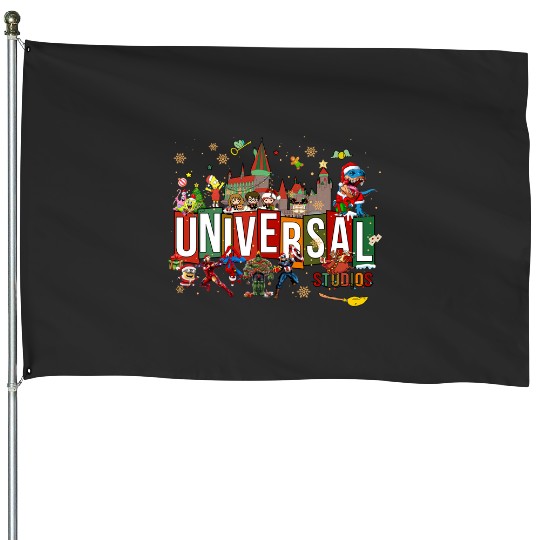 Universal Studios Christmas House Flags, Disneyland Christmas