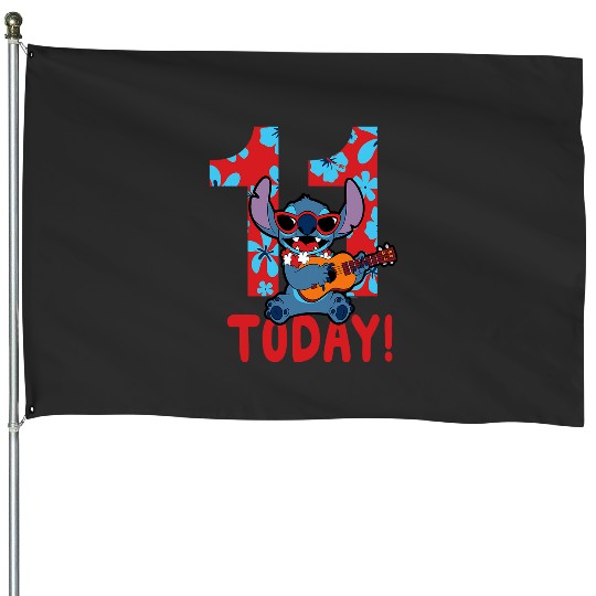 Disney Lilo Stitch Tropical Birthday 11 Years Old Today House Flags