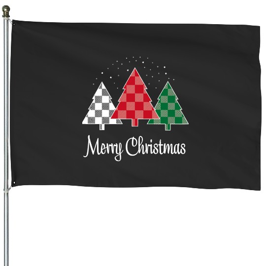 Discover Merry Christmas Plaid Trees XMAS   : Mickey Disney Christmas, Disney Christmas House Flags