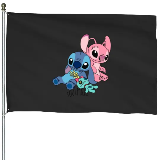 Stitch and angel soulmate  , Stitch Eras Tour , Stitch Shirt, Disney Land Lilo and Stitch House Flags