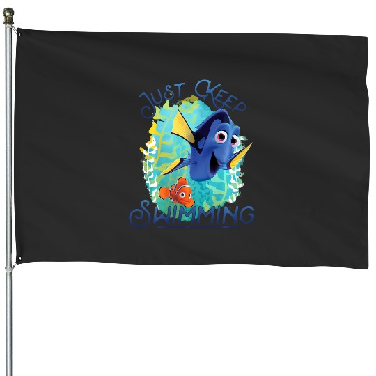 Discover Disney Pixar Finding Dory Just Keep Swimming Ocean Logo House Flags