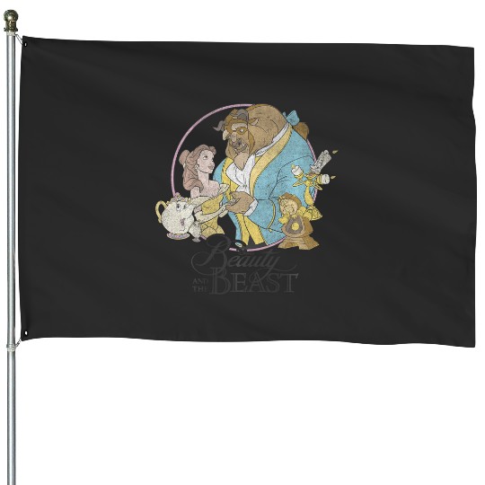 Disney Beauty And The Beast Classic Group Shot House Flags
