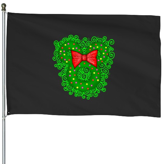 Magical mouse Christmas wreath  : Mickey Disney Christmas, Disney Christmas House Flags
