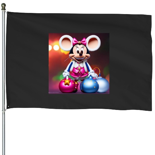 Discover Mickey's granddaughter  : Mickey Disney Christmas, Disney Christmas House Flags