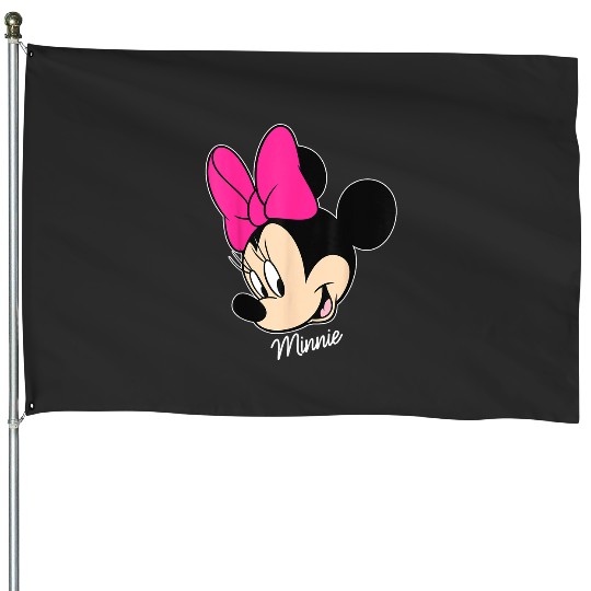 Disney Mickey And Friends Minnie Mouse Big Face , Black, Small House Flags