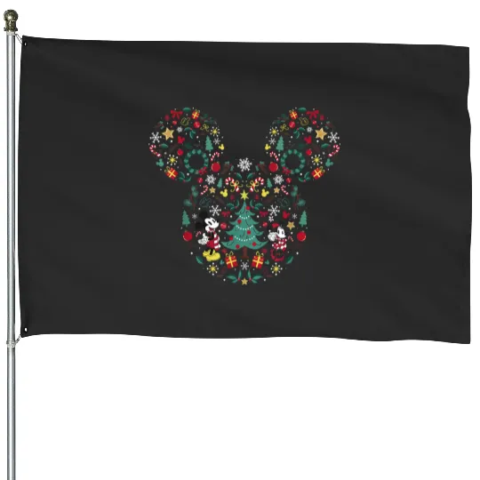 Discover Disney Mickey And Minnie Christmas Mashup Short Sleeve House Flags