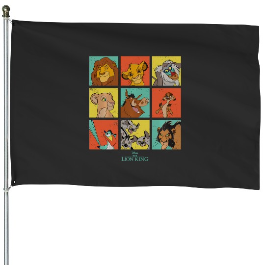 Disney The Lion King Characters 90S Grid House Flags