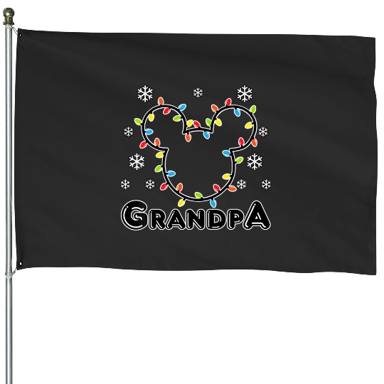 Discover Disney Mickey Christmas Grandpa  T Shirt House Flags